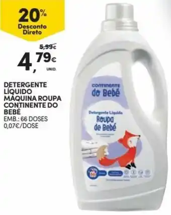 Continente Detergente em Pó P/Máquina Roupa Continente do Bebé 66 Doses promoção
