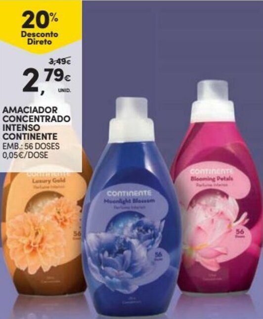 Continente Amaciador Concentrado Intenso Continente 56 Doses promoção