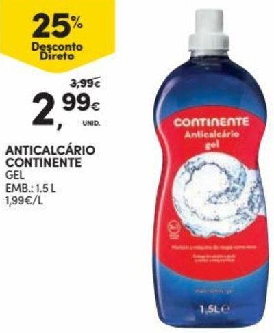 Continente Anticalcário Continente 1,5L promoção