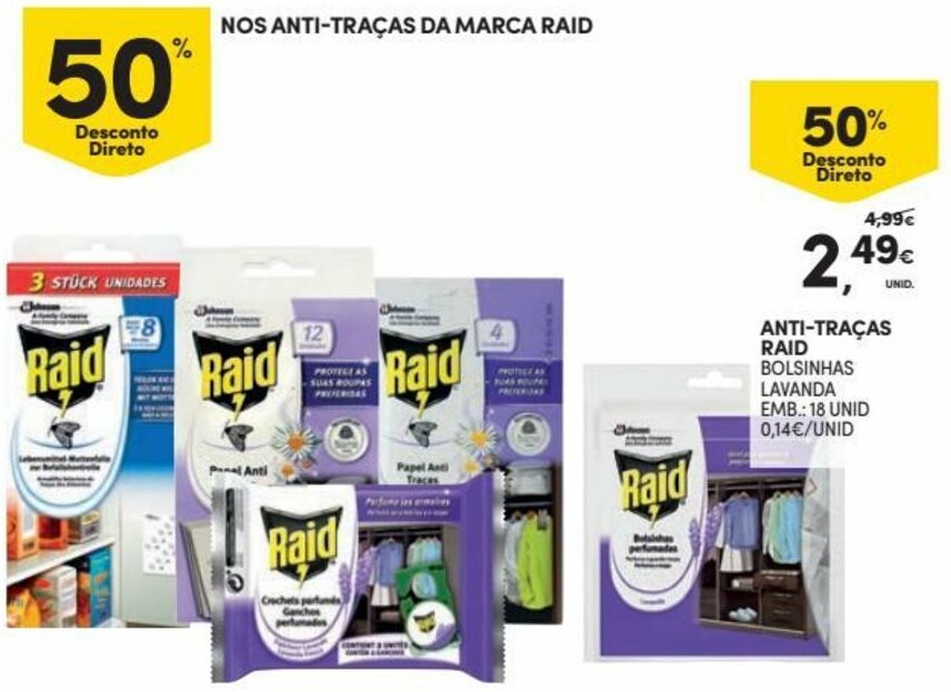 Continente Anti-Traças Raid 18 Unid promoção