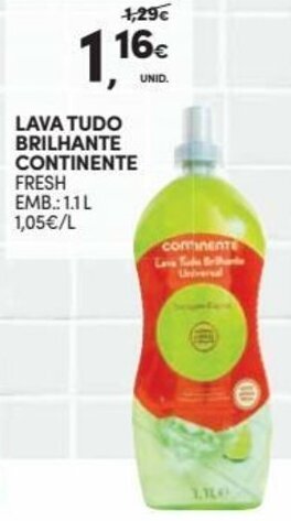 Lava Tudo Brilhante Continente 1,1L