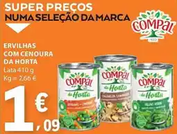 E.Leclerc Ervilhas com cenoura da horta compal promoção