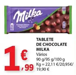 E.Leclerc Tablete de chocolate milka promoção