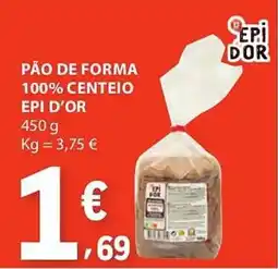 E.Leclerc Pão de forma 100% centeio epi d'or promoção