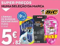 E.Leclerc Lâminas de barbear descartáveis flex3 promoção