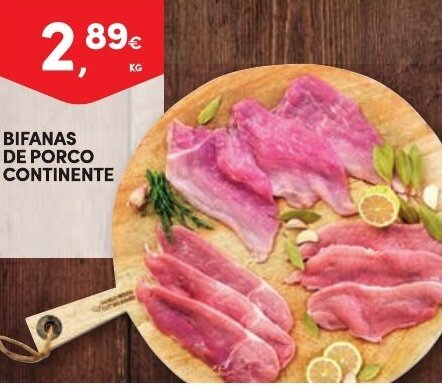 Continente Bifanas de Porco Continente promoção