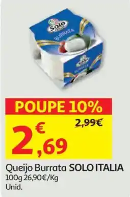 Auchan Queijo Burrata SOLO ITALIA promoção
