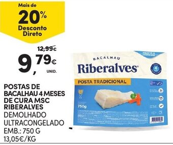 Continente Postas de Bacalhau 4 Meses de Cura MSC Riberalves 750g promoção