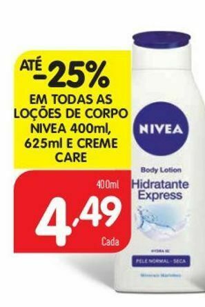 Loção hidratante nivea