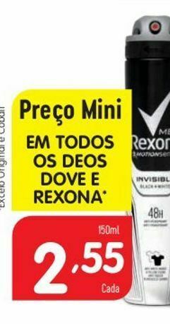 Minipreço Desodorizante rexona promoção