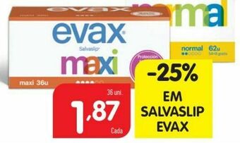 Minipreço Absorvente evax promoção