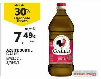 Continente Azeite extravirgem gallo promoção