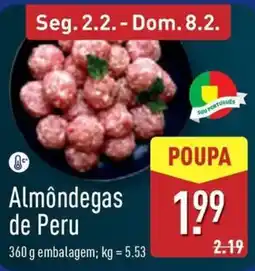 ALDI Almôndegas de Peru promoção