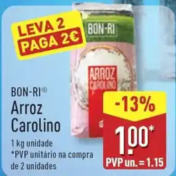 ALDI BON-RI Arroz Carolino promoção
