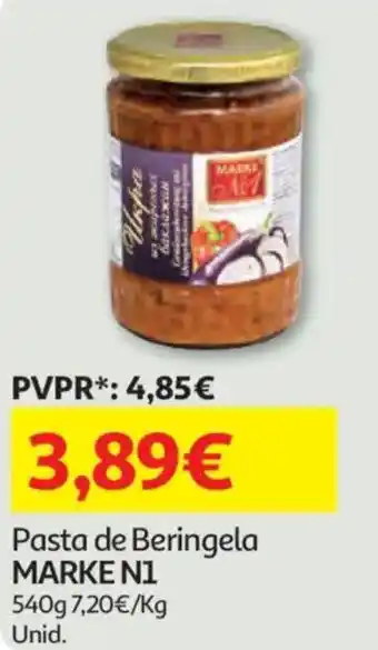 Auchan Pasta de Beringela MARKE N1 promoção