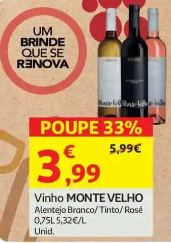 Auchan Vinho MONTE VELHO promoção