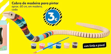 TEDi Cobra de madeira para pintar promoção