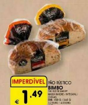 Meu Super Pão rústico bimbo promoção