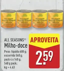 ALDI ALL SEASONS Milho-doce promoção