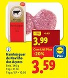 Lidl Hambúrguer de Novilho dos Açores promoção