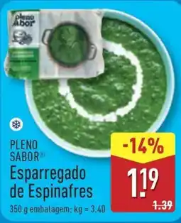 ALDI PLENO SABOR Esparregado de Espinafres promoção