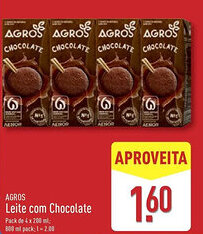 ALDI AGROS Leite com Chocolate promoção