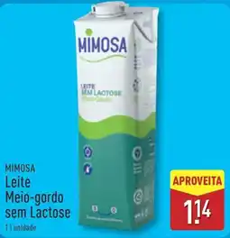 ALDI MIMOSA Leite Meio-gordo sem Lactose promoção