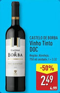 ALDI CASTELO DE BORBA Vinho Tinto DOC promoção