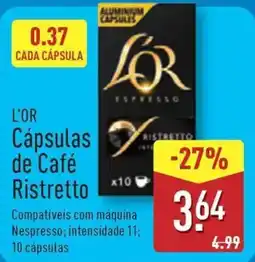 ALDI L'OR Cápsulas de Café Ristretto promoção