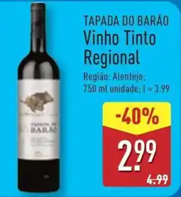 ALDI TAPADA DO BARÃO Vinho Tinto Regional promoção