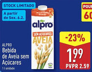 ALDI ALPRO Bebida de Aveia sem Açúcares promoção