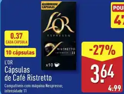 ALDI L'OR Cápsulas de Café Ristretto promoção