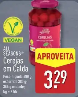 ALDI ALL SEASONS Cerejas em Calda promoção