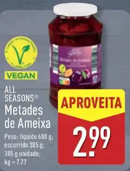 ALDI ALL SEASONS Metades de Ameixa promoção