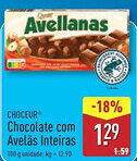 ALDI CHOCEUR Chocolate com Avelãs Inteiras promoção