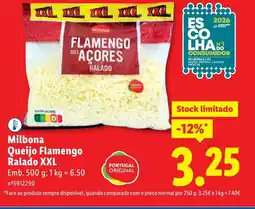 Lidl Milbona Queijo Flamengo Ralado XXL promoção