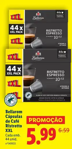 Lidl Bellarom Cápsulas de Café Ristretto XXL promoção