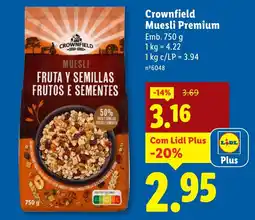 Lidl Crownfield Muesli Premium promoção