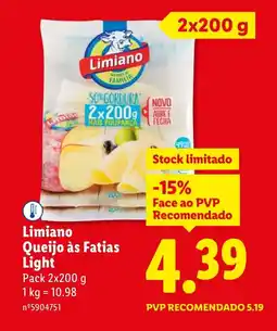 Lidl Limiano Queijo às Fatias Light promoção