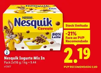 Lidl Nesquik Iogurte Mix In promoção
