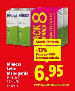 Lidl Mimosa Leite Meio-gordo promoção