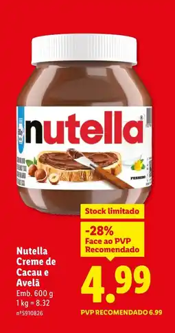 Lidl Nutella Creme de Cacau e Avelã promoção