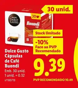 Lidl Dolce Gusto Cápsulas de Café Buondi promoção