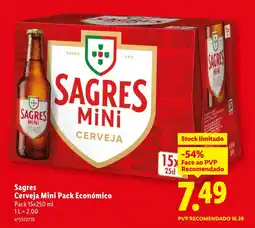 Lidl Sagres Cerveja Mini Pack Económico promoção