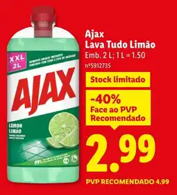 Lidl Ajax Lava Tudo Limão promoção
