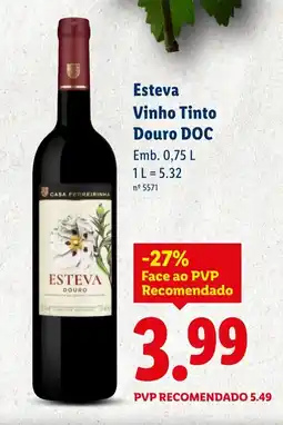 Lidl Esteva Vinho Tinto Douro DOC promoção