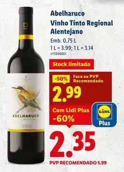 Lidl Abelharuco Vinho Tinto Regional Alentejano promoção