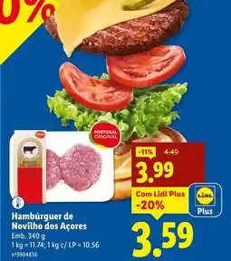 Lidl Hambúrguer de Novilho dos Açores promoção