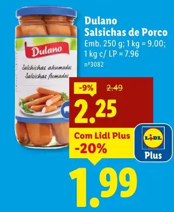Lidl Dulano Salsichas de Porco promoção
