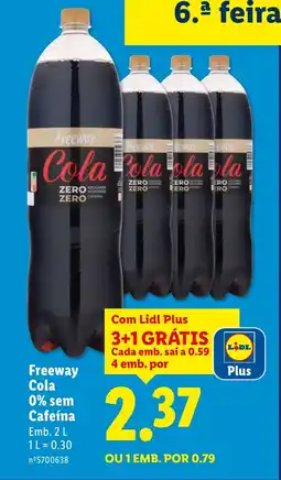 Lidl Freeway Cola 0% sem Cafeína promoção